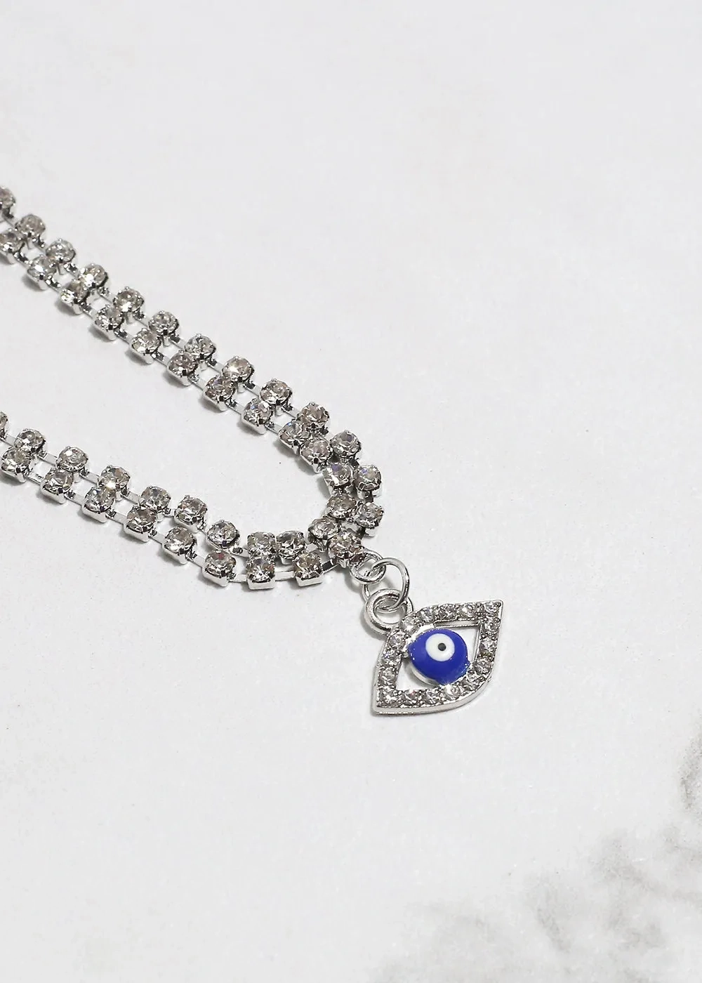 Bling Evil Eye Chain Bracelet