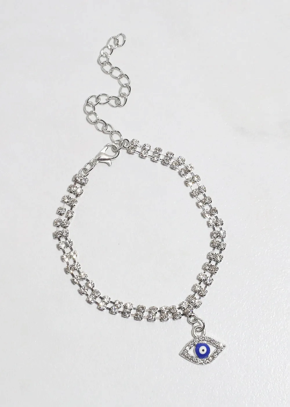 Bling Evil Eye Chain Bracelet