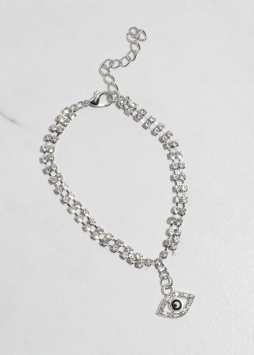 Bling Evil Eye Chain Bracelet