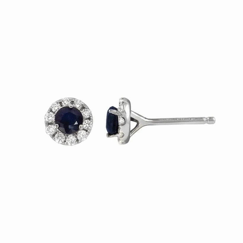 Blue Sapphire and Diamond Earrings