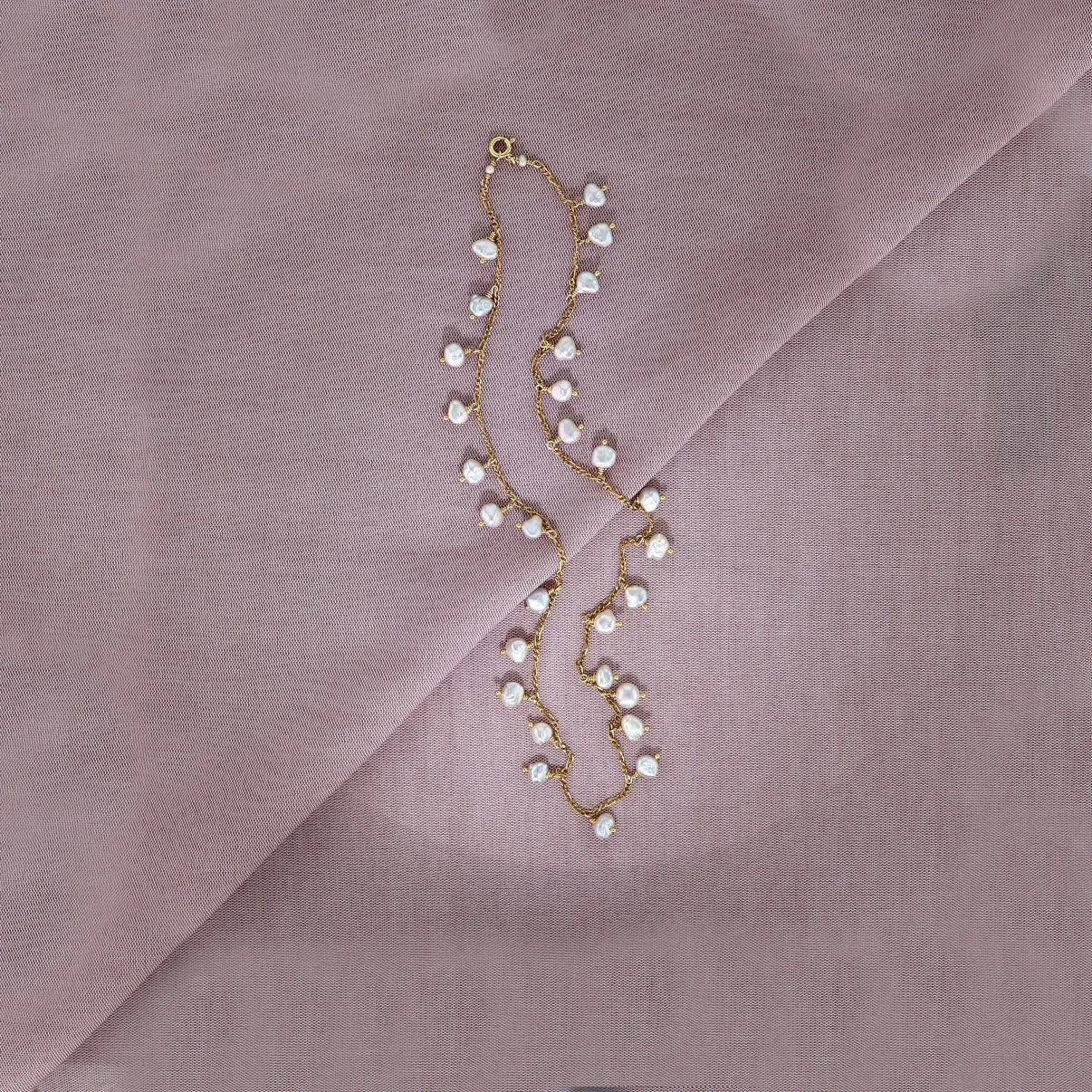 Boheme Gold Plated Necklace w. Pearls