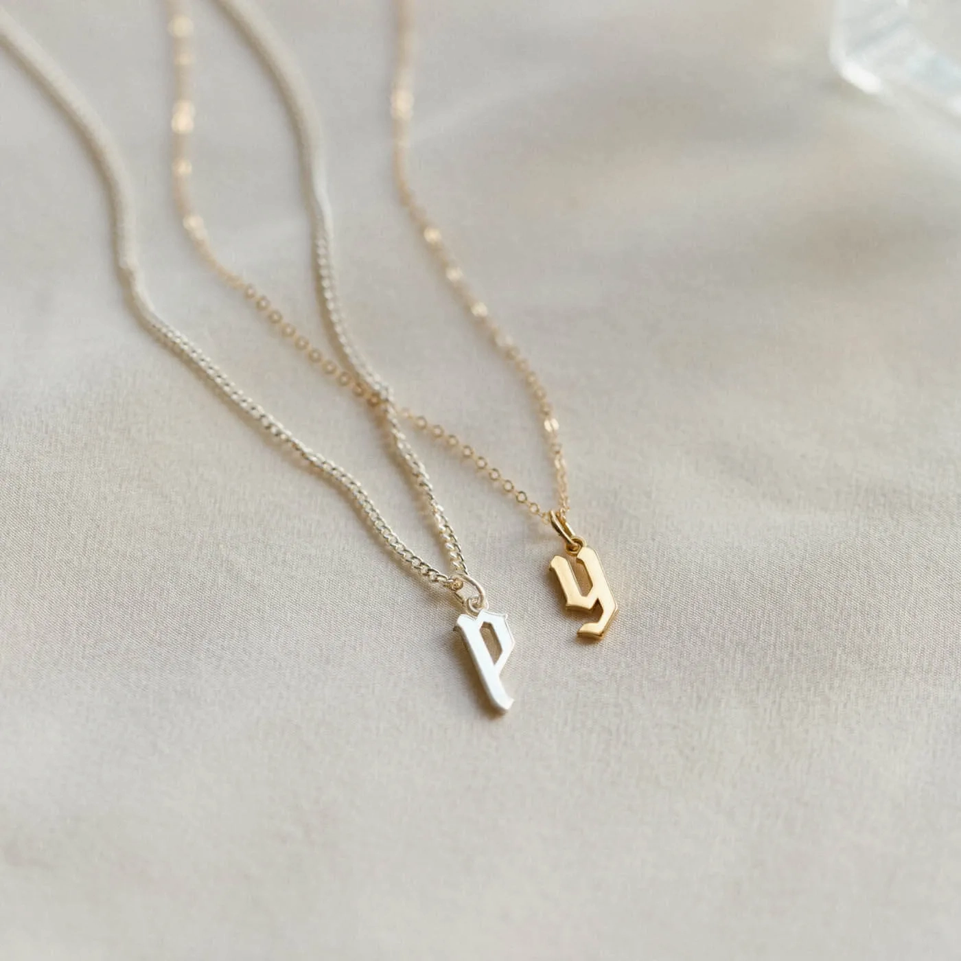 Bold Gothic Initial Necklace