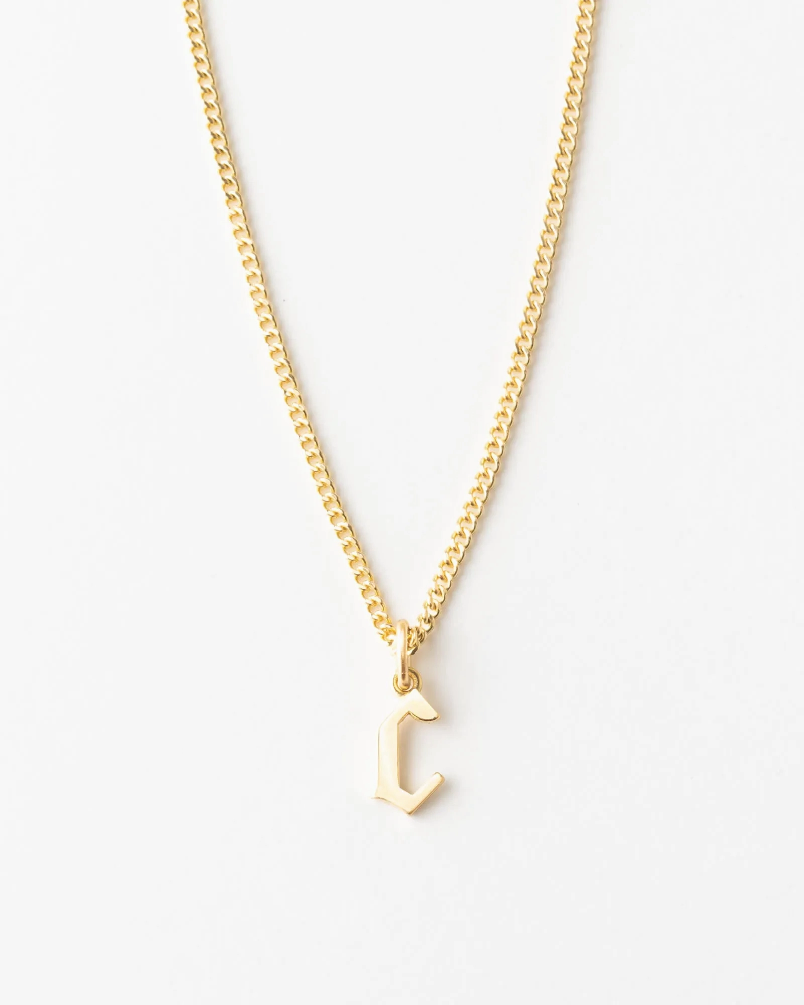 Bold Gothic Initial Necklace