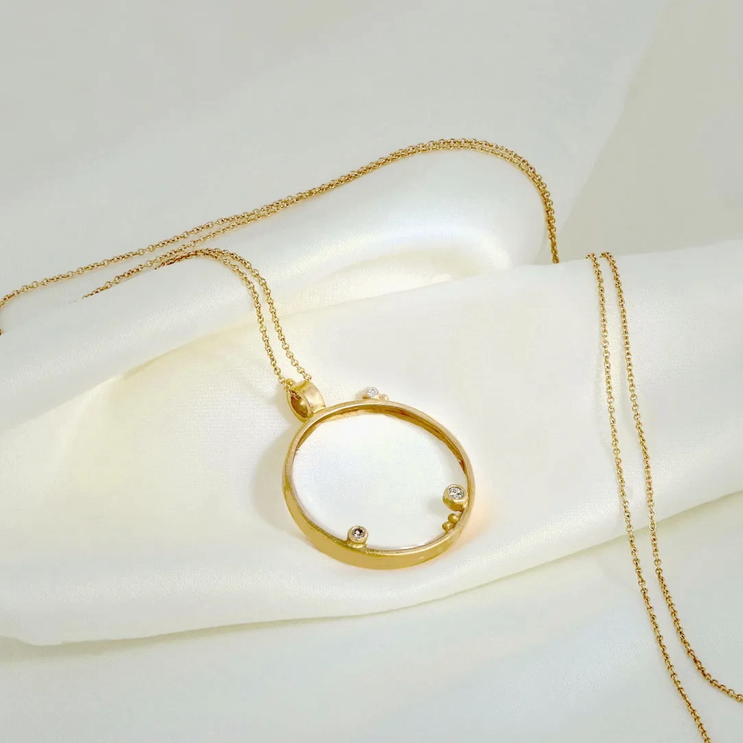 Bonoculo 18K &amp; 22K Gold Necklace w. Diamonds