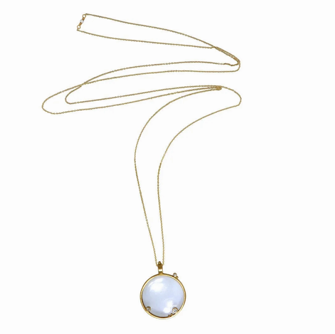 Bonoculo 18K &amp; 22K Gold Necklace w. Diamonds