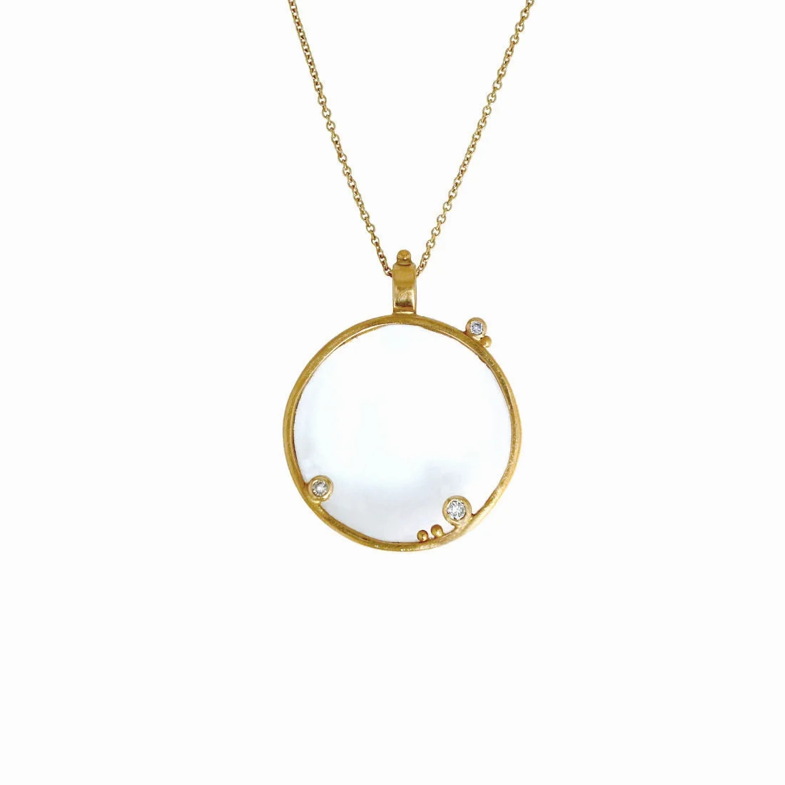 Bonoculo 18K &amp; 22K Gold Necklace w. Diamonds