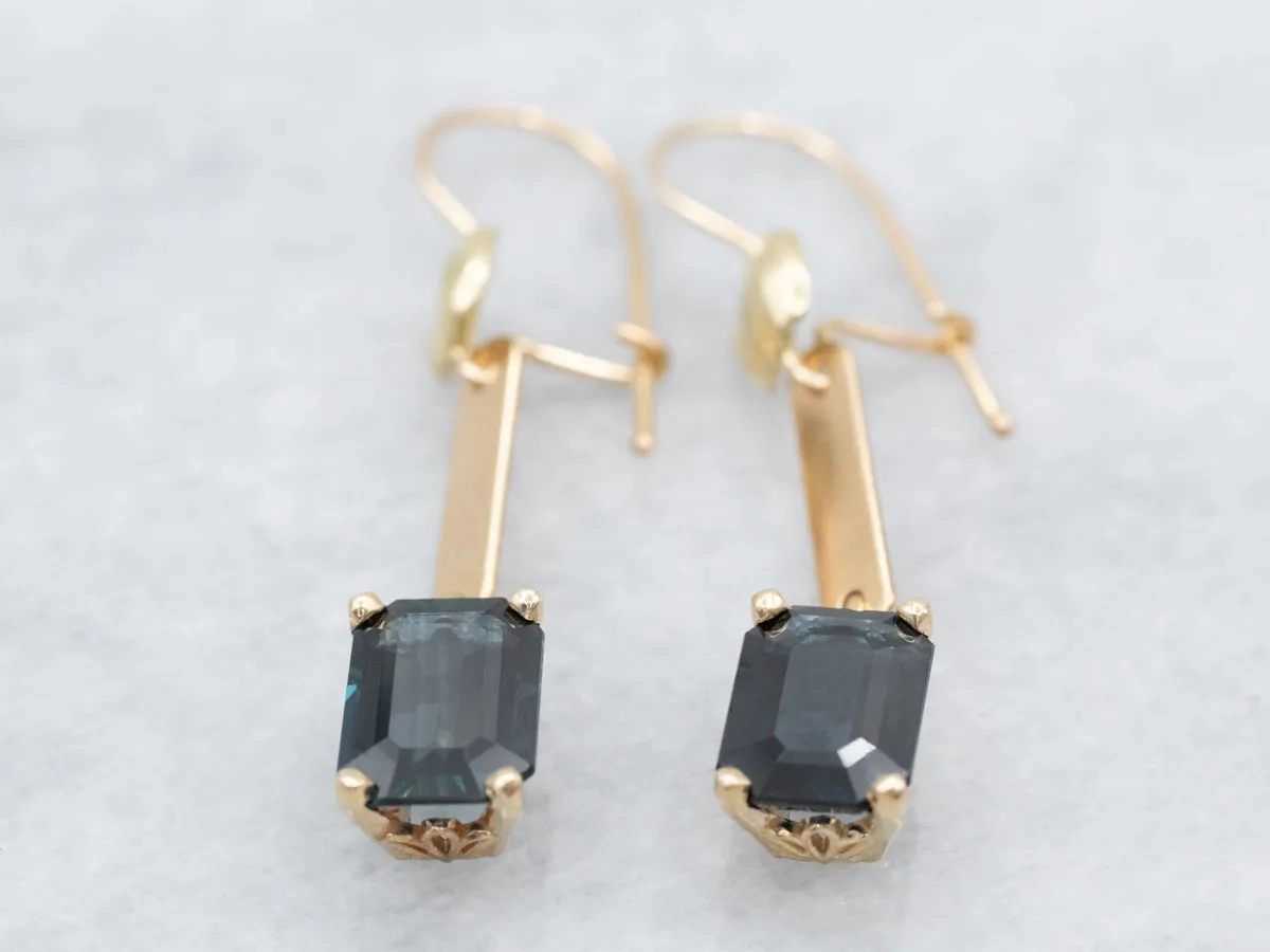 Botanical Blue Sapphire Drop Earrings