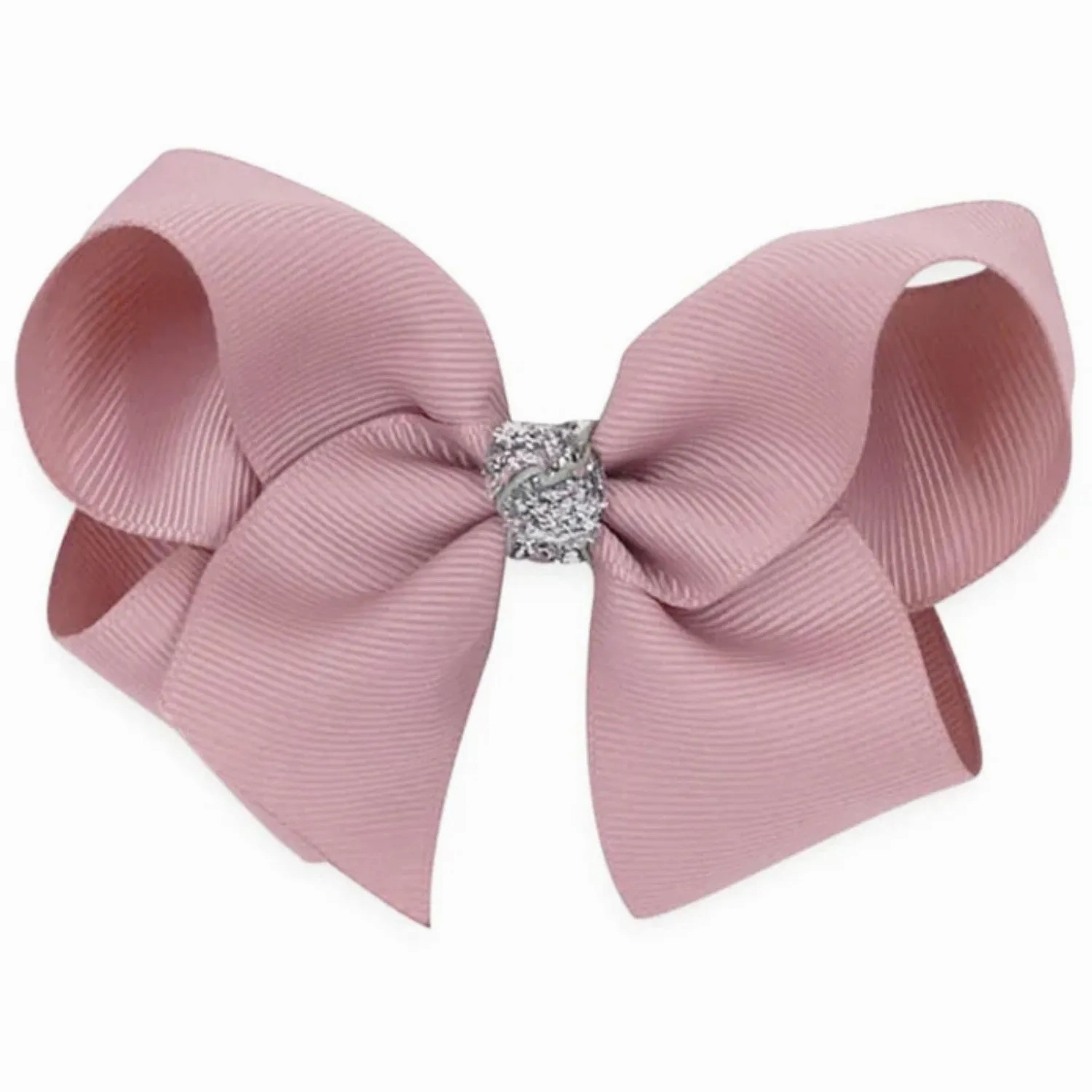Bow's by St?r Classic Bow - Antique Rose/Silver Glitter - 10 cm