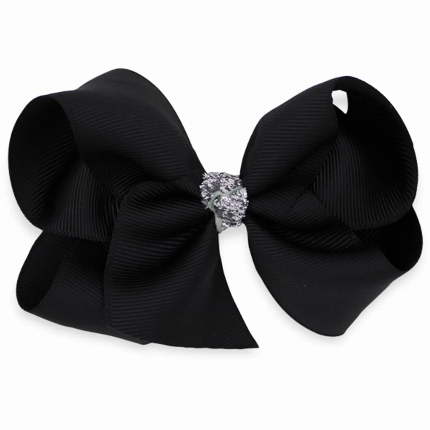 Bow's by St?r Classic Bow - Black/Silver Glitter - 10 cm