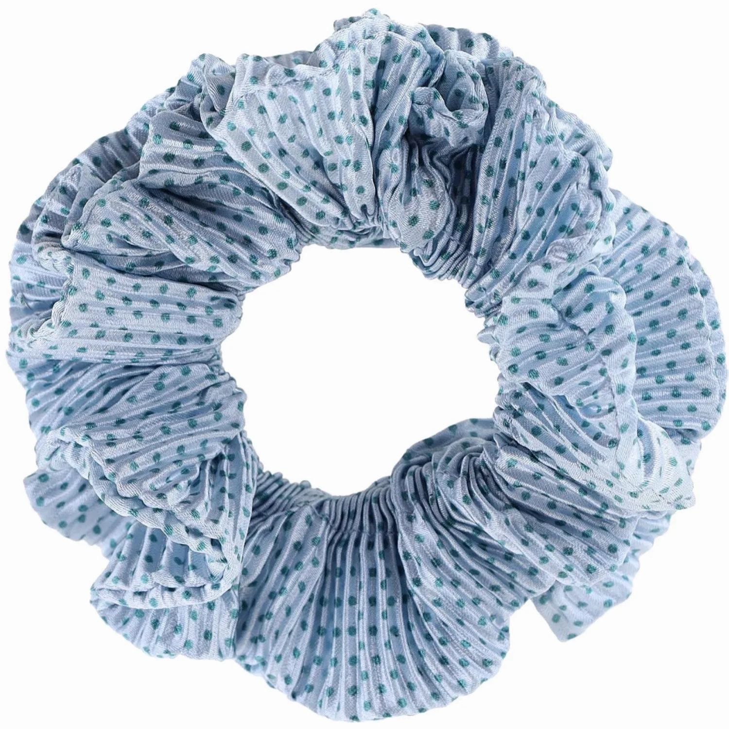 Bow's by St?r Kaisa Scrunchie - Light Blue/Blue Dots