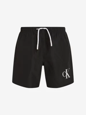 Jungen Logo Badeshorts in Schwarz