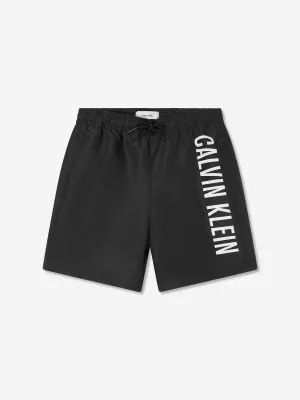 Jungen Logo Badeshorts in Schwarz