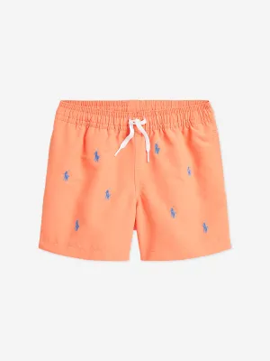 Jungen Logo Badeshorts in Orange