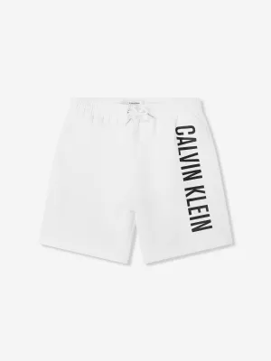 Jungen Logo Badeshorts in Weiß