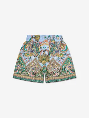Jungen Paisley Print Shorts in Blau