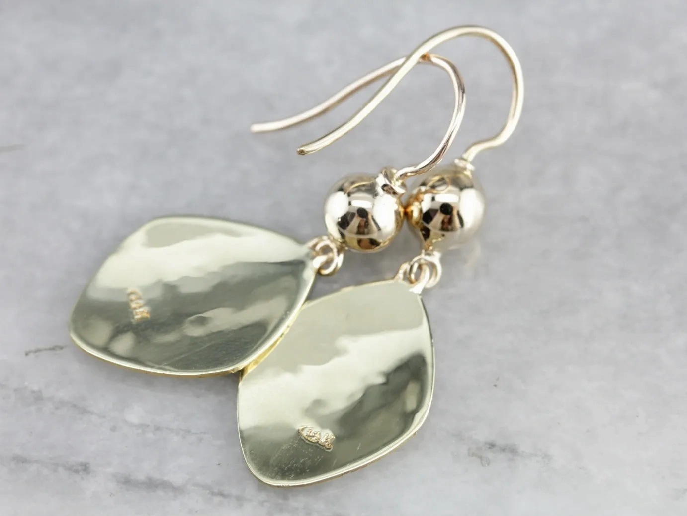 Brushed Gold Drop Earrings