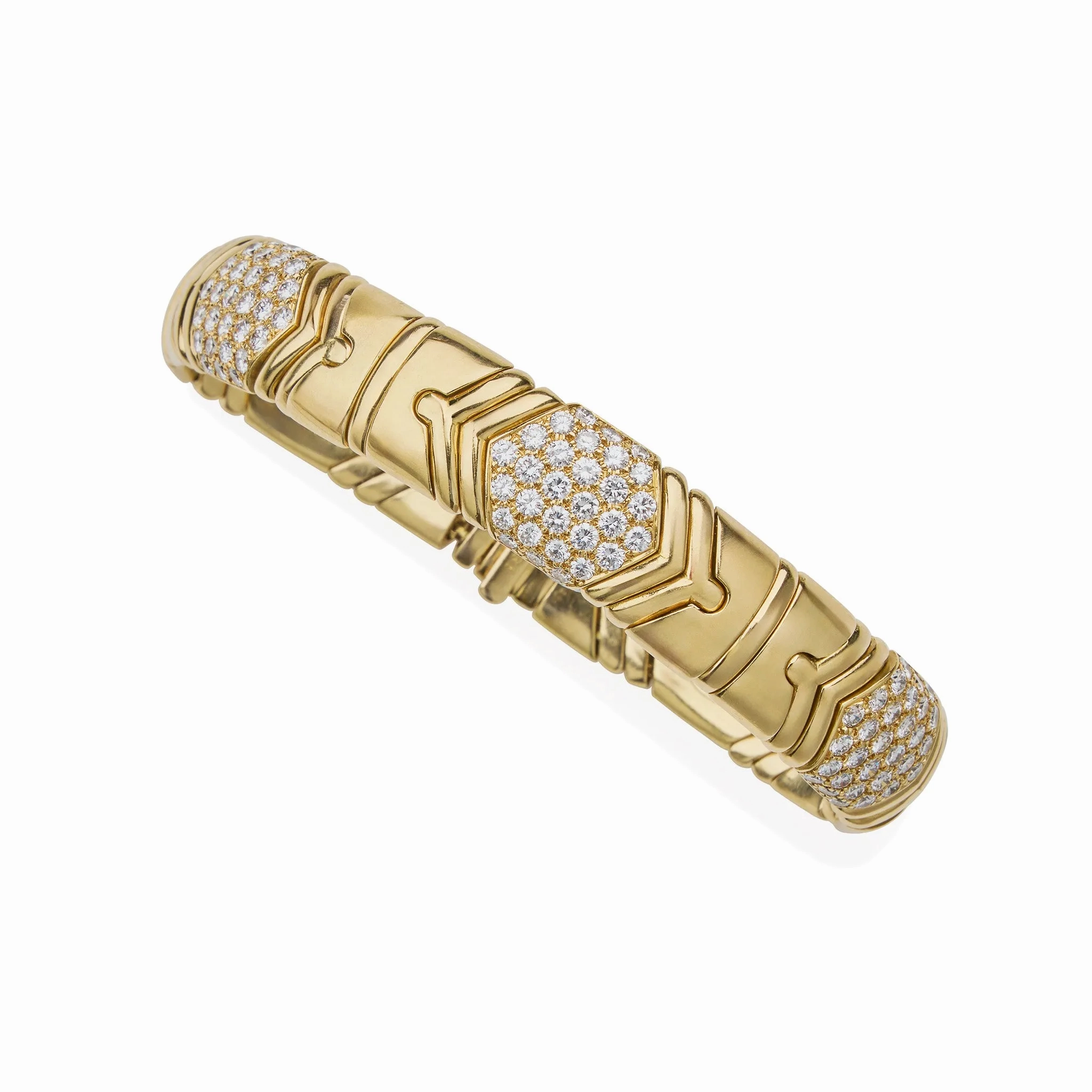 Bulgari 18K Gold and Diamond &quot;Parentesi&quot; Bracelet