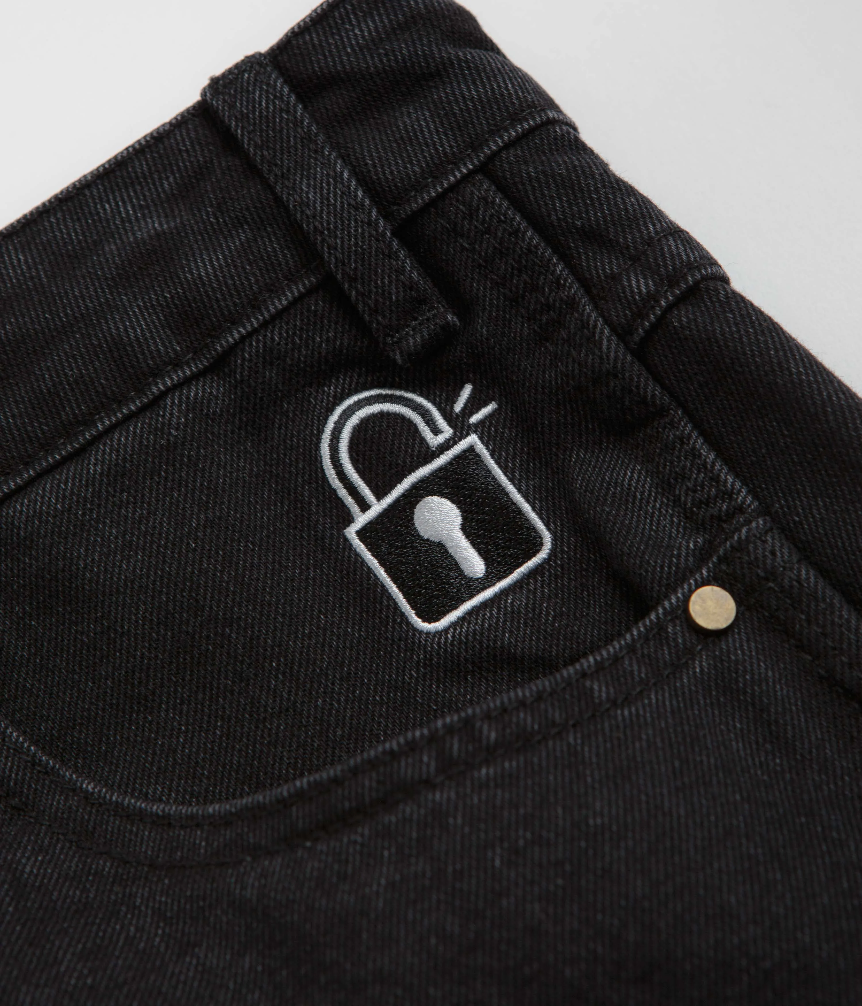 Butter Goods Lock Denim Shorts - Flaches Schwarz Butter Goods