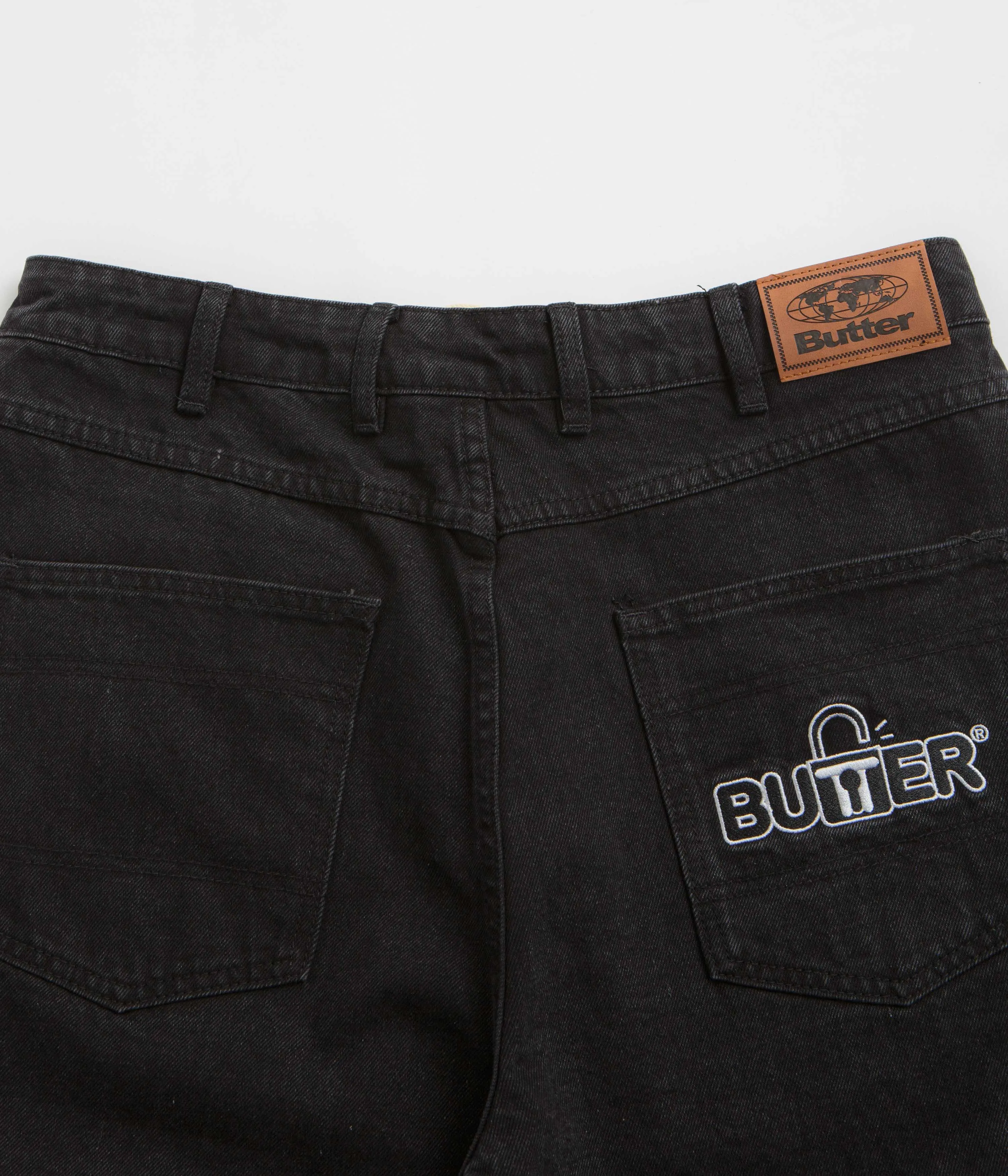 Butter Goods Lock Denim Shorts - Flaches Schwarz Butter Goods