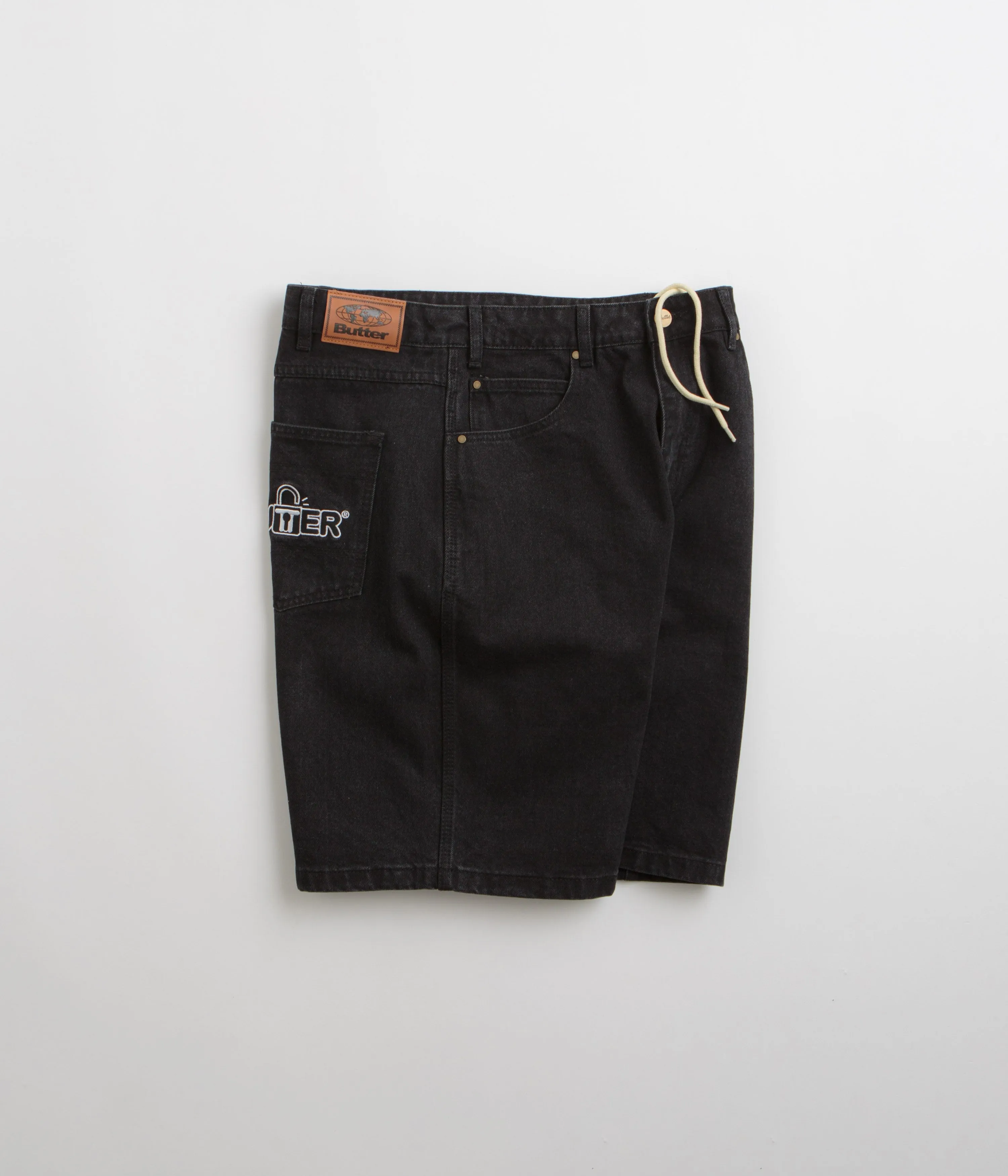 Butter Goods Lock Denim Shorts - Flaches Schwarz Butter Goods