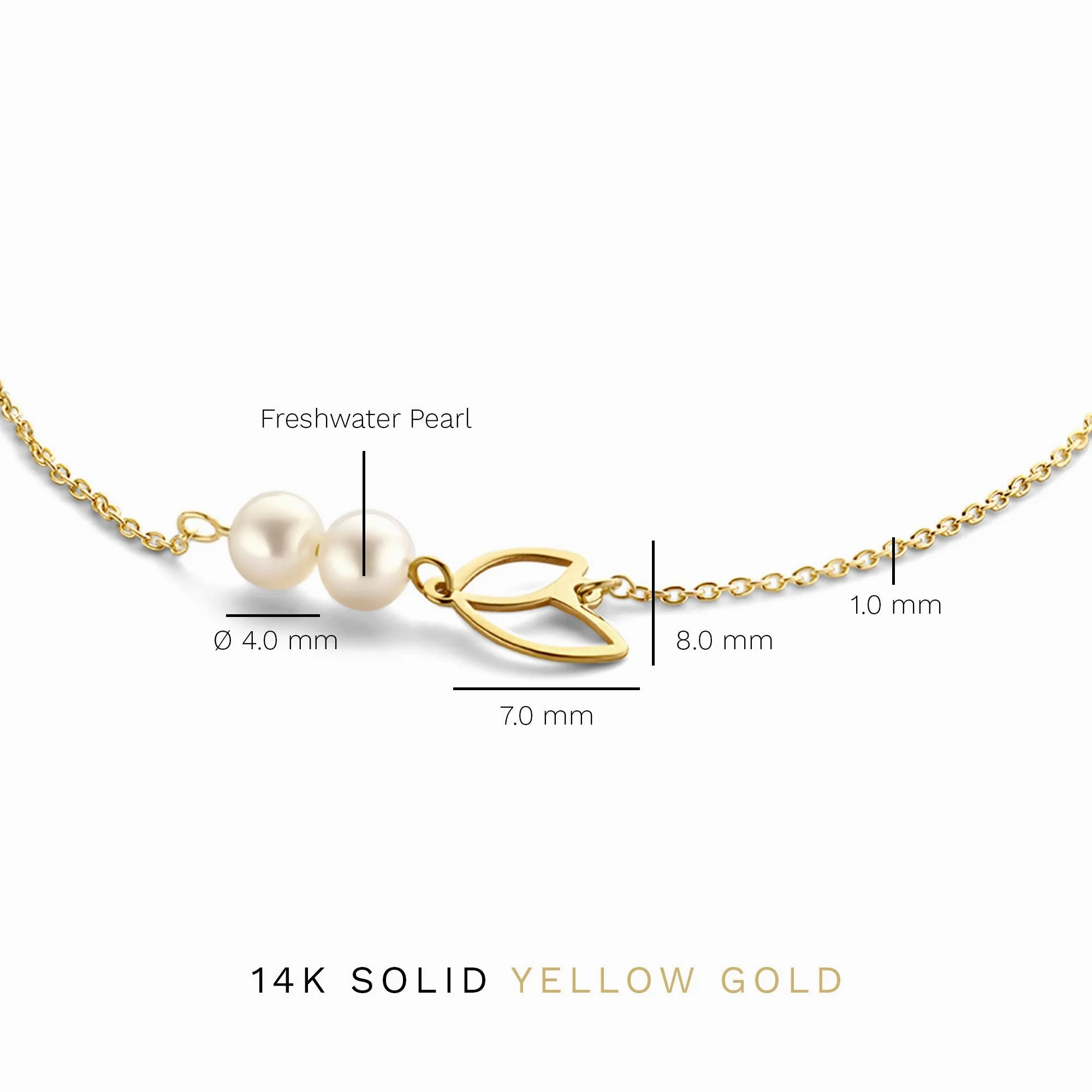 Cadeau d'Isabel 14 karat gold bracelet and ear studs set with pearls