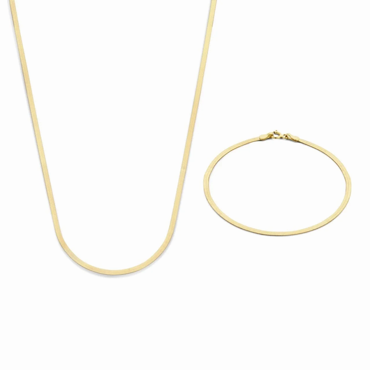 Cadeau d'Isabel 14 karat gold necklace and bracelet gift set