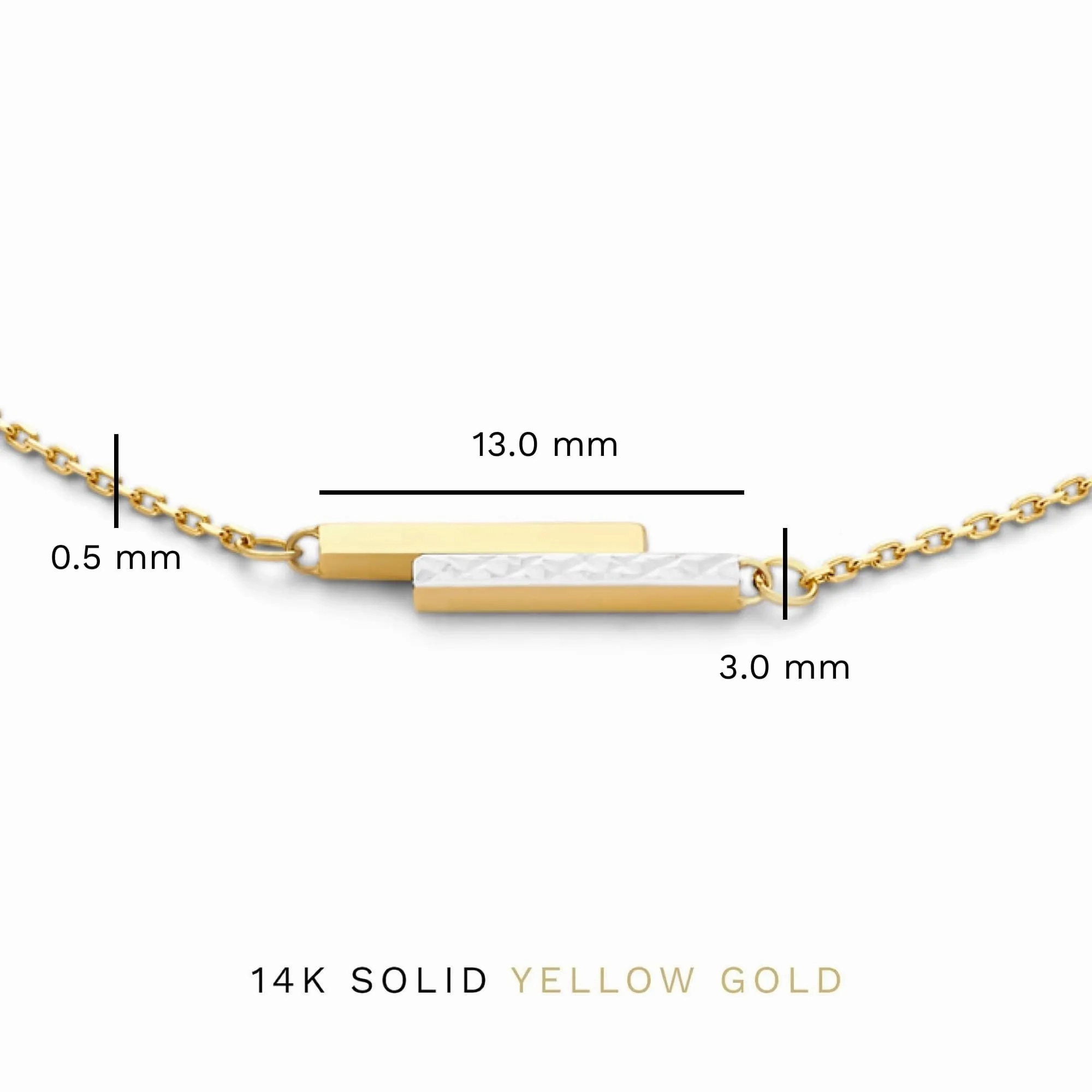Cadeau d'Isabel 14 karat gold necklace and bracelet gift set with rods