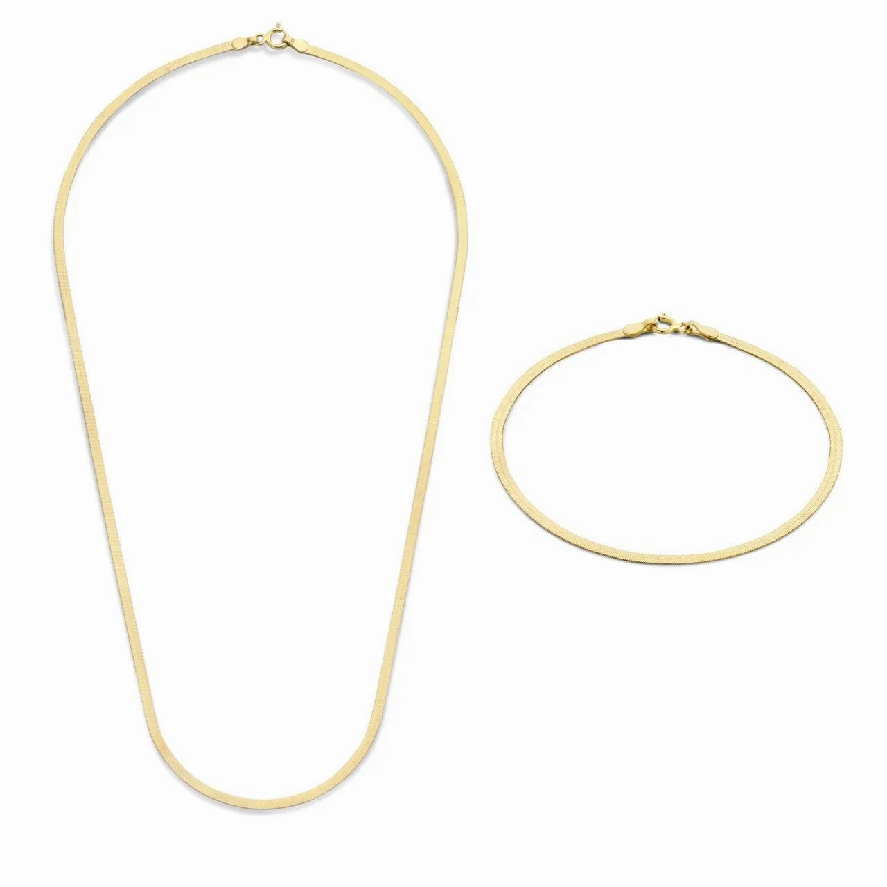 Cadeau d'Isabel 14 karat gold necklace and bracelet gift set