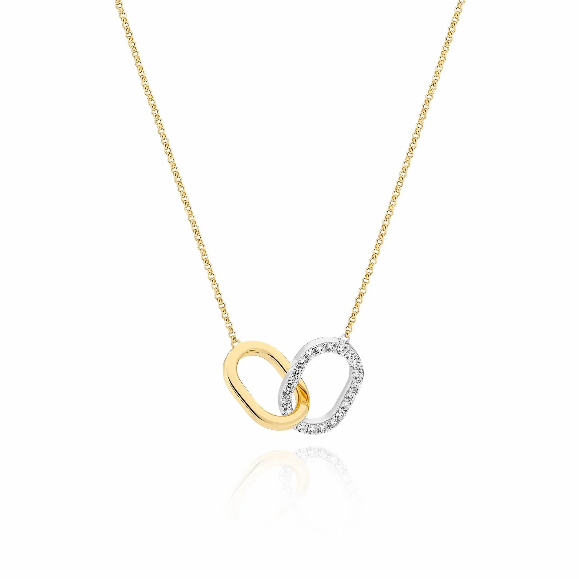 Capizzi Due Piccolo Silver &amp; Gold Plated Necklace w. Zirconia