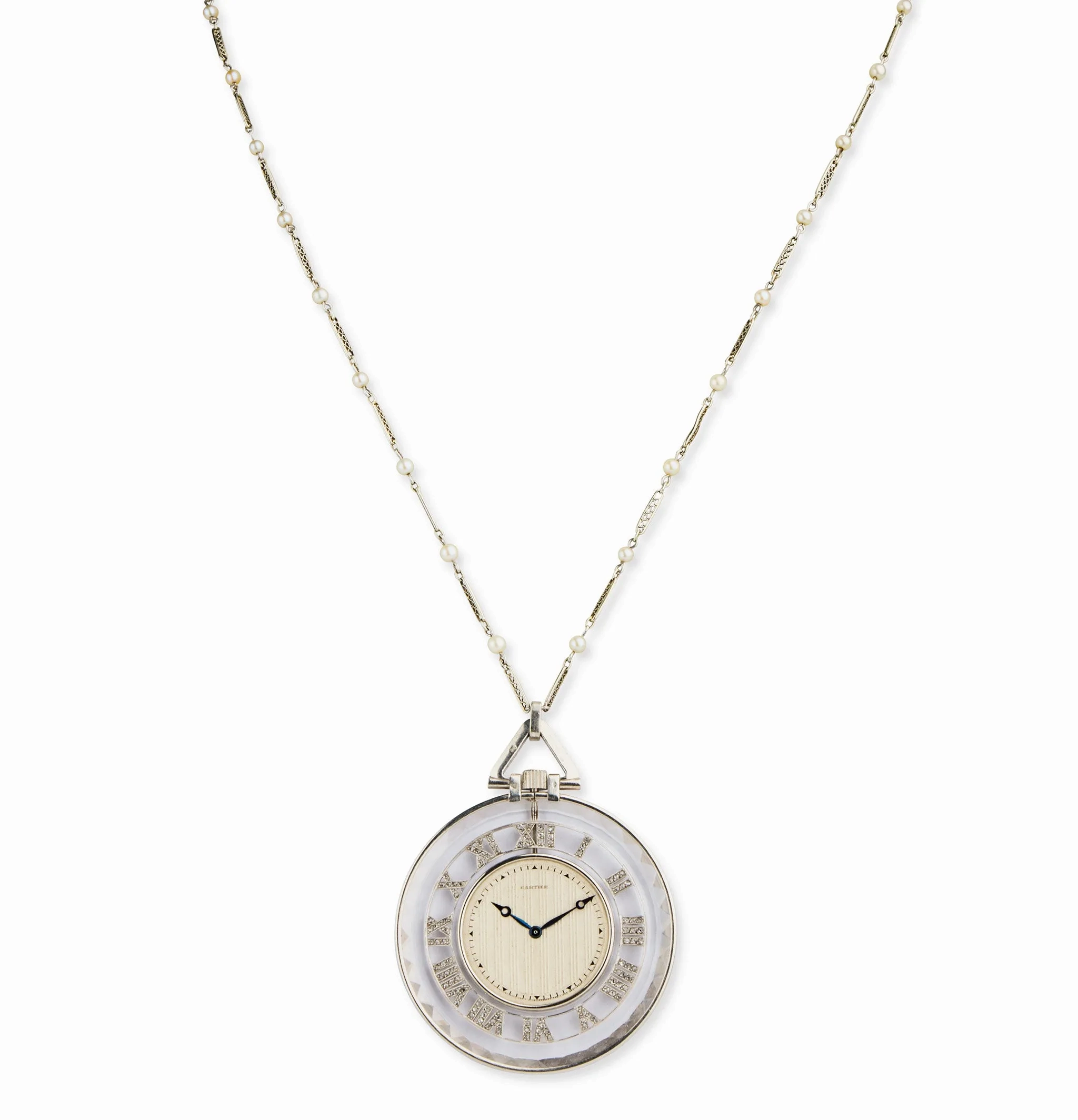 Cartier Paris Art Deco Rock Crystal Skeleton Watch