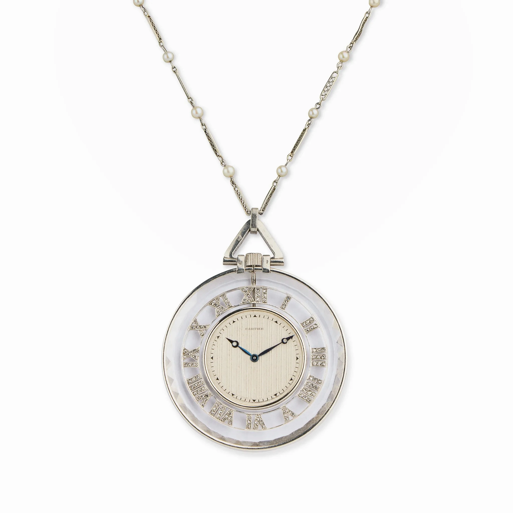 Cartier Paris Art Deco Rock Crystal Skeleton Watch