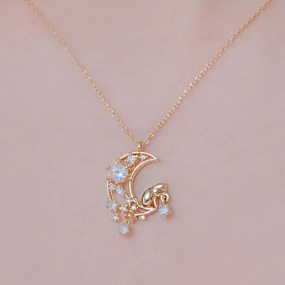 Cat Catch the Stars Necklace