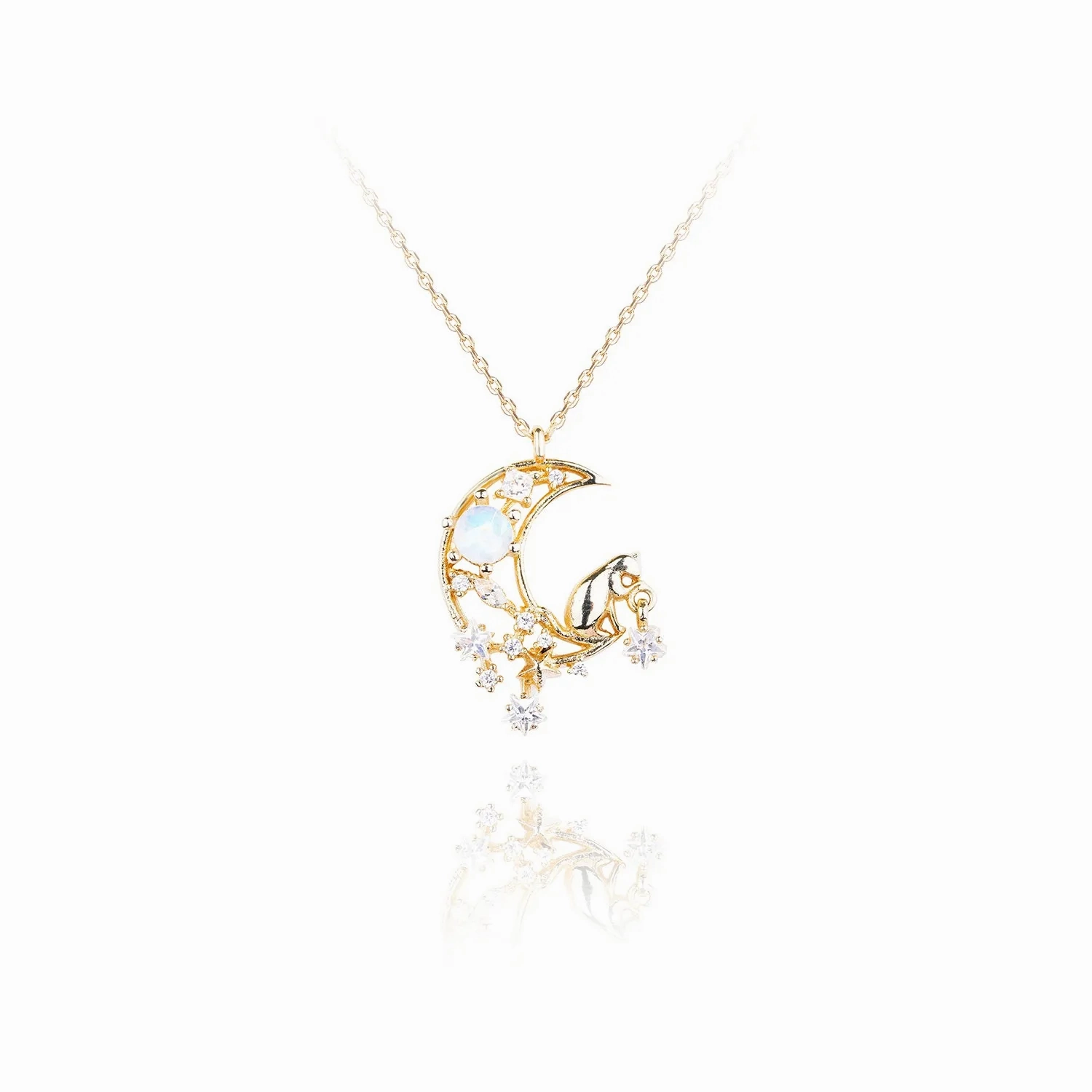 Cat Catch the Stars Necklace
