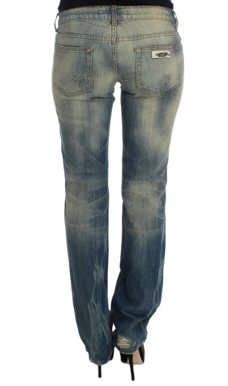 Cavalli Wash Baumwoll-Slim Fit Bootcut Damenjeans