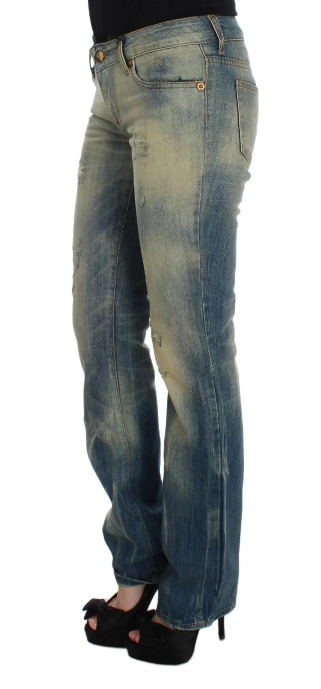 Cavalli Wash Baumwoll-Slim Fit Bootcut Damenjeans