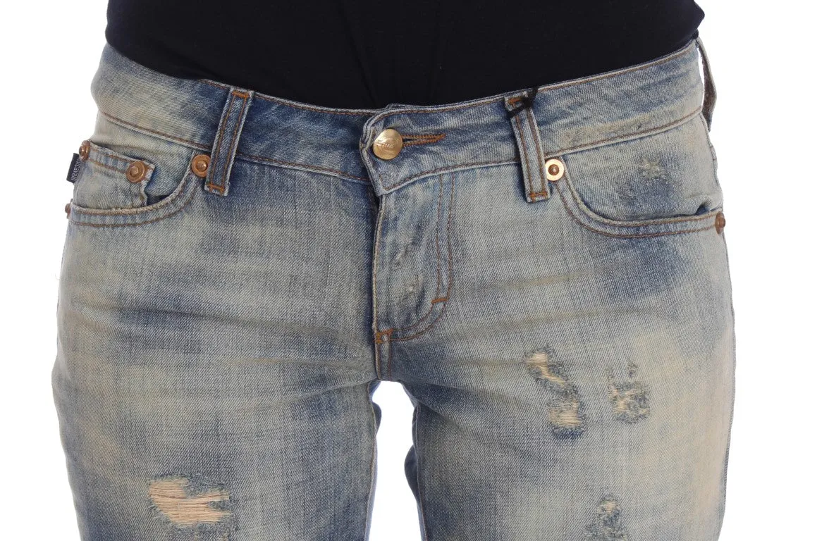 Cavalli Wash Baumwoll-Slim Fit Bootcut Damenjeans