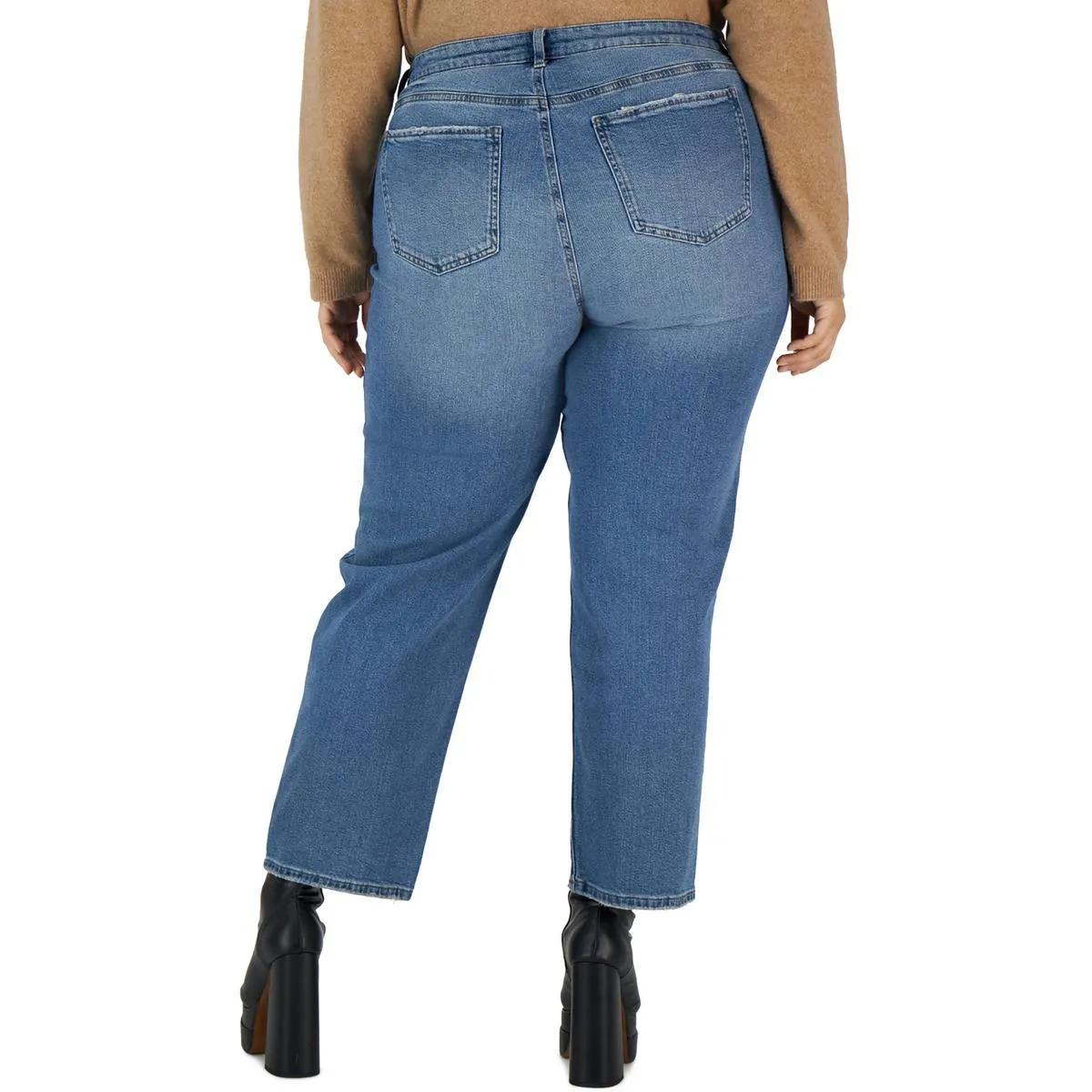 Celebrity Pink Damen Die Retro High-Waist Entspannte Gerade Bein Jeans
