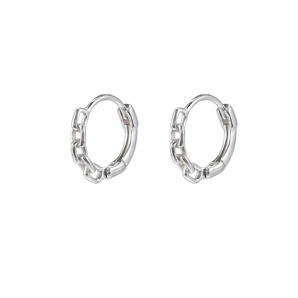 Chain Huggie Hoop Earrings