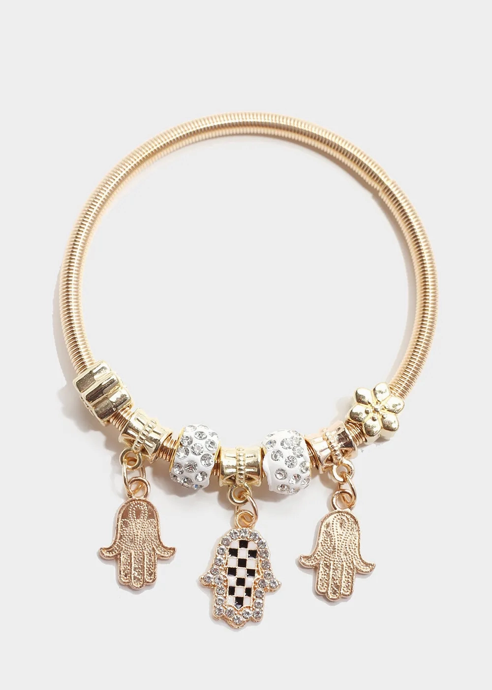 Checkered Hamsa Hand Bangle