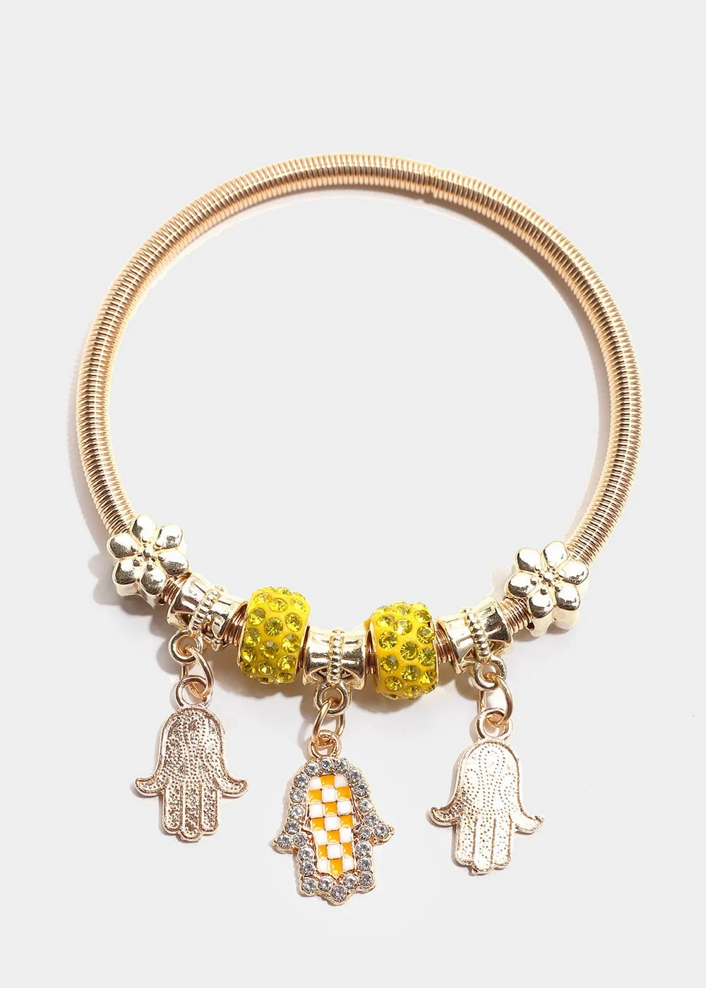 Checkered Hamsa Hand Bangle