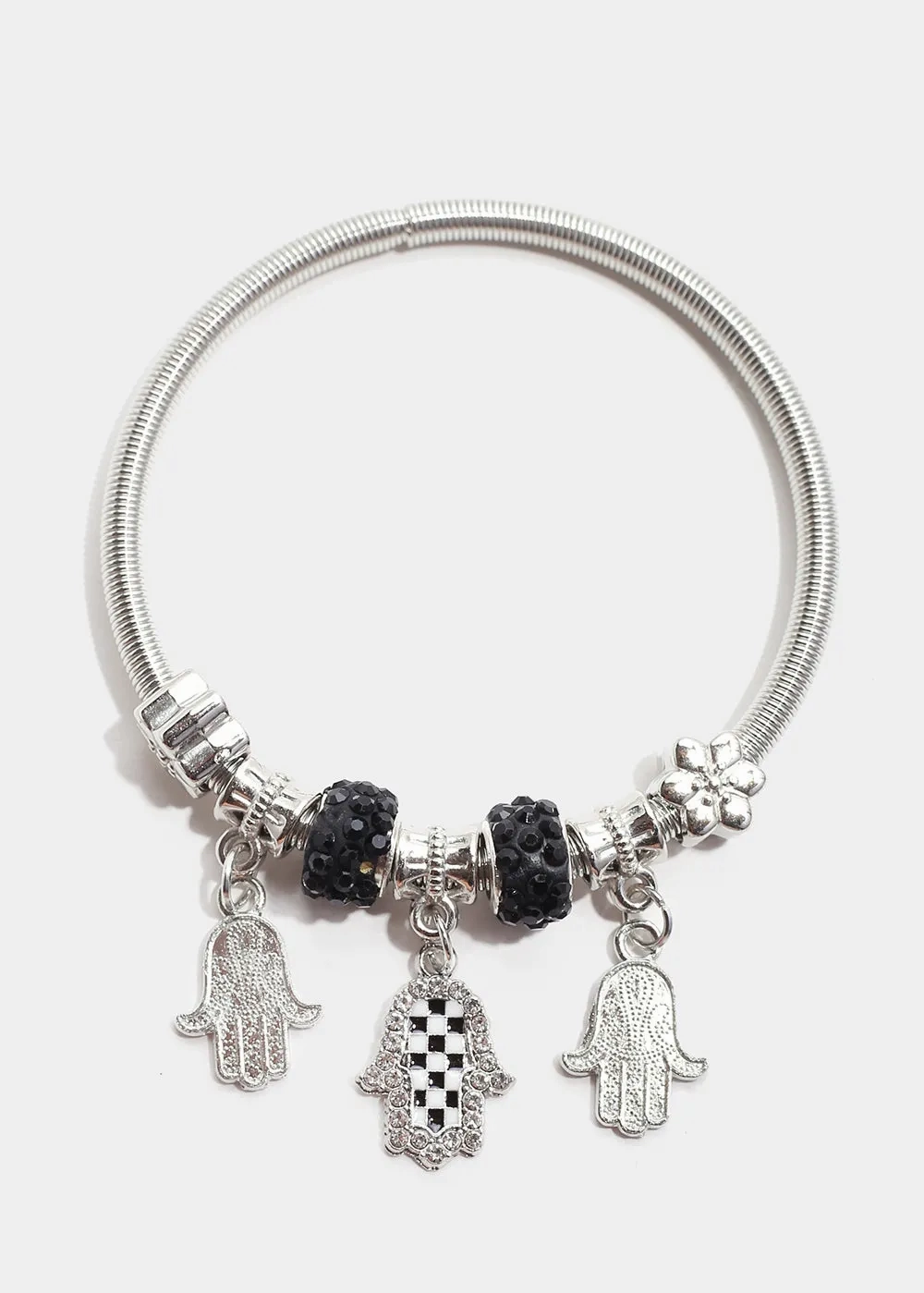 Checkered Hamsa Hand Bangle