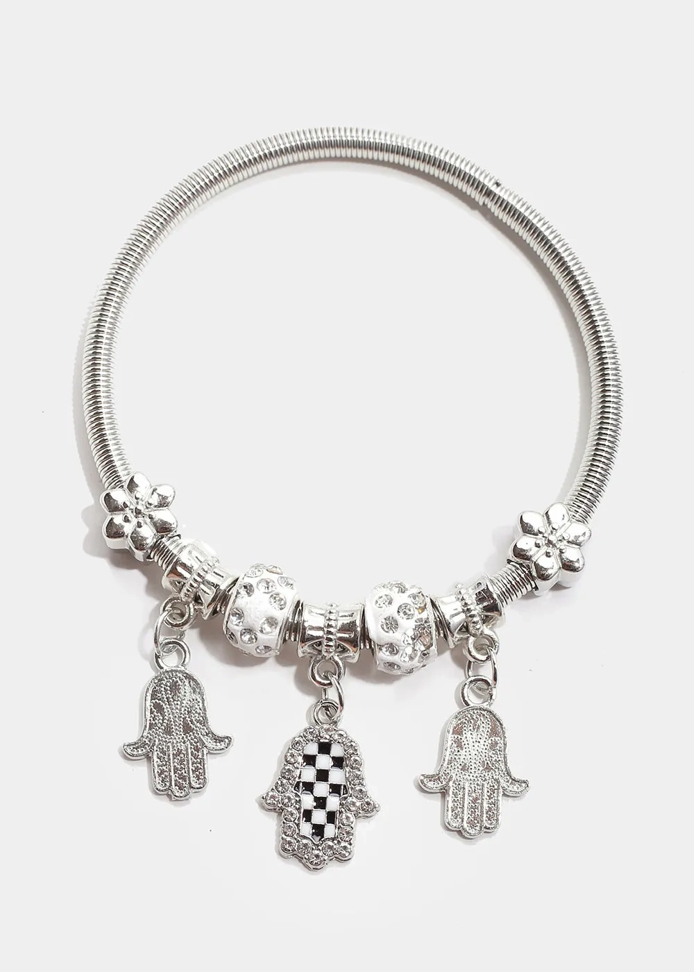 Checkered Hamsa Hand Bangle