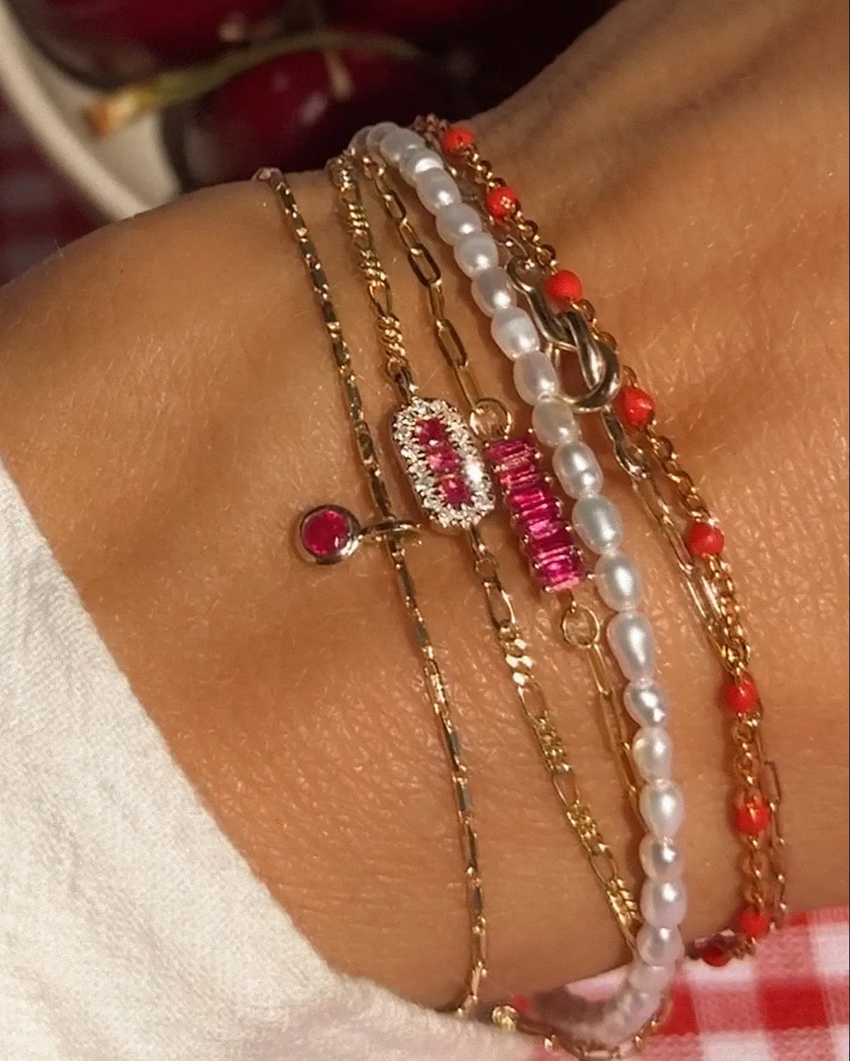 Cherry Candy Chain Bracelet