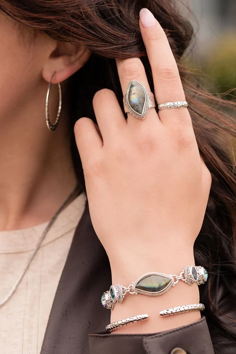 Choose Joy Bracelet? in Labradorite, True Picasso? Mystic Quartz &amp; Swiss Blue Topaz