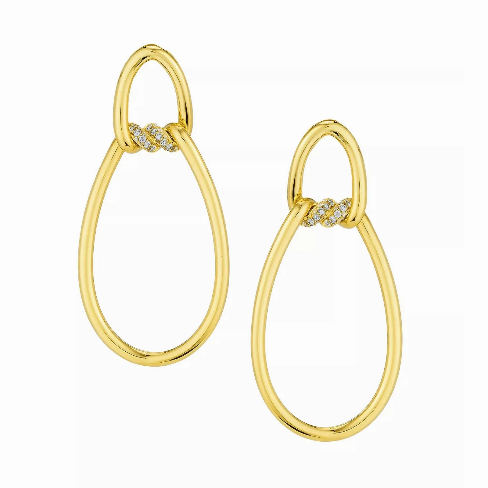Cialoma Knot Link Earrings with Accent Diamonds