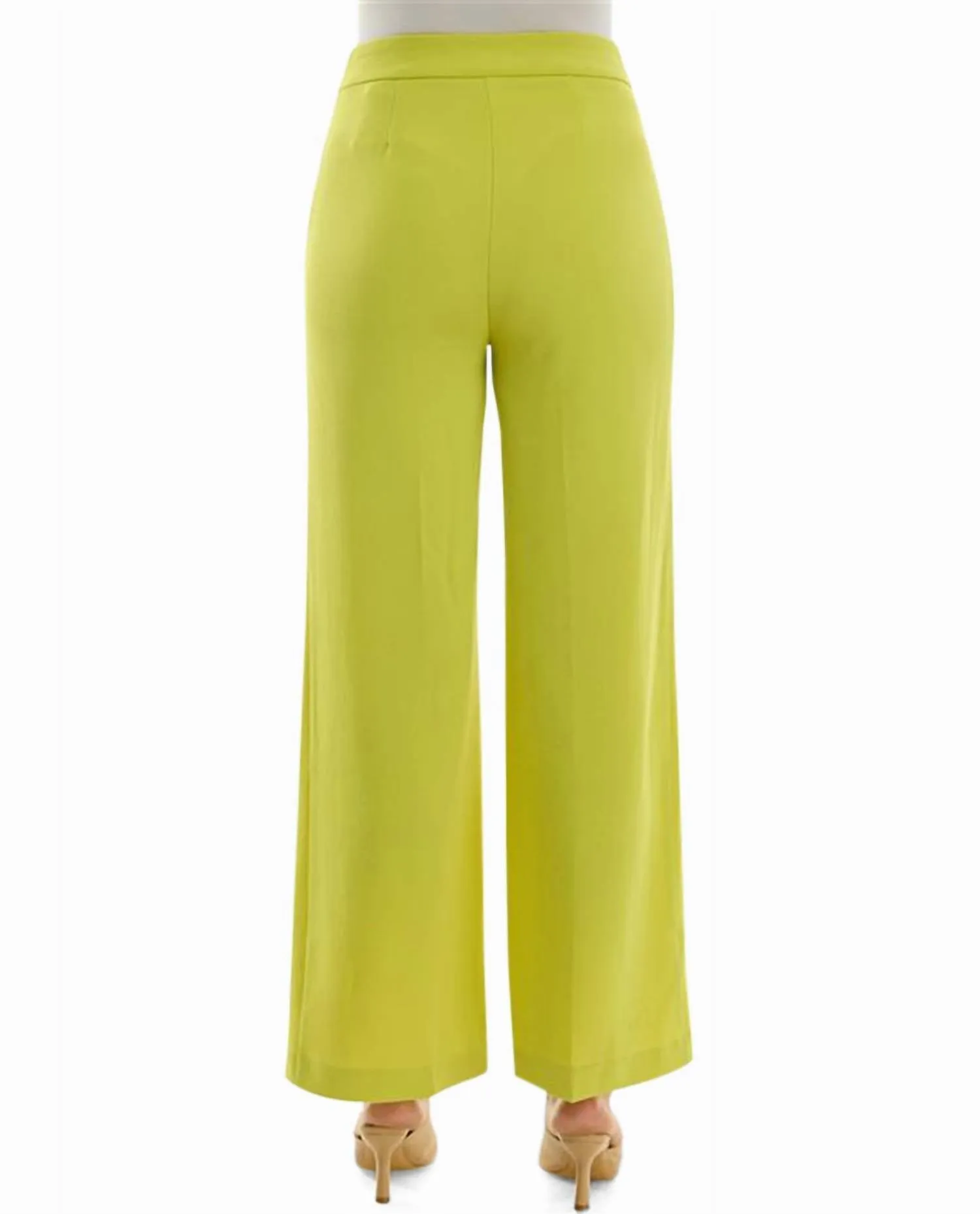 Claire Stretch Crepe Weite Bein Hose In Citrin
