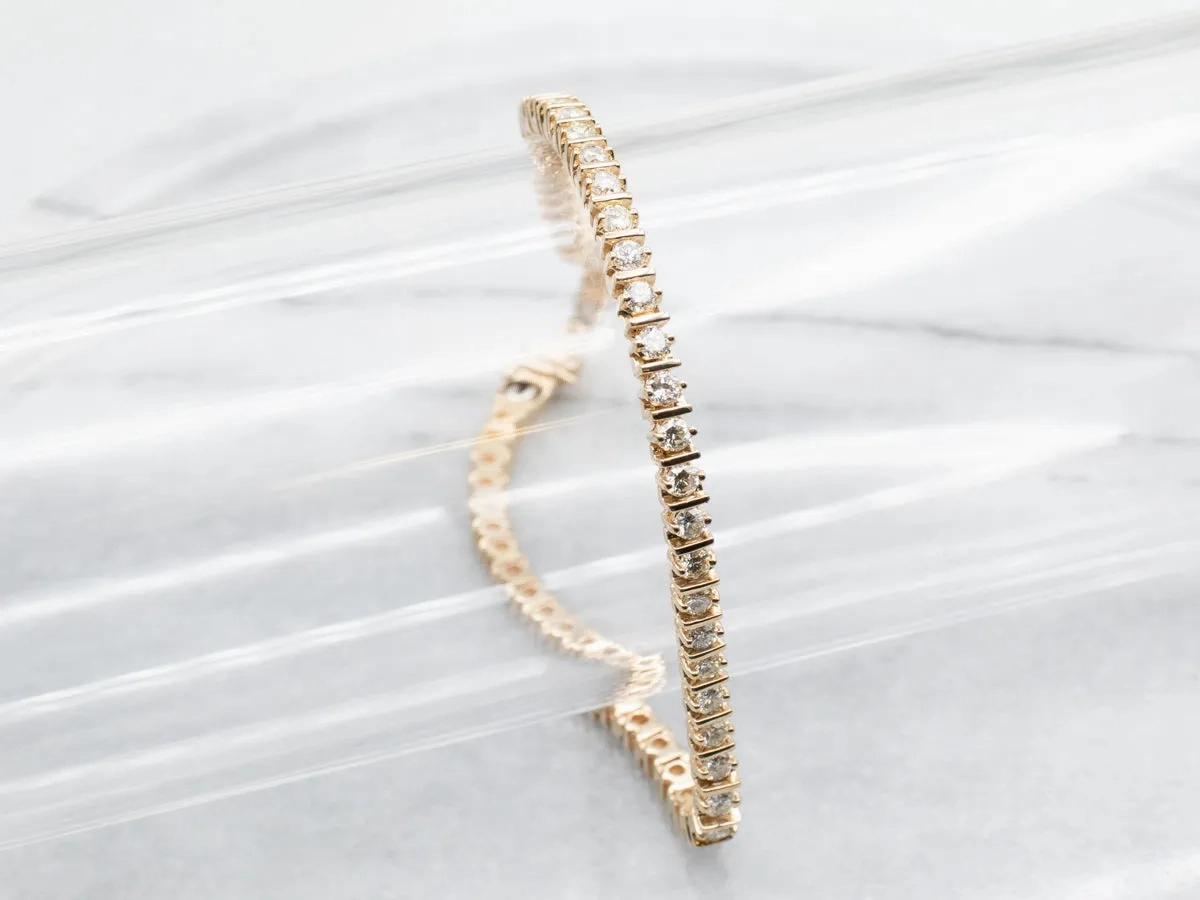 Classic Gold Diamond Tennis Bracelet