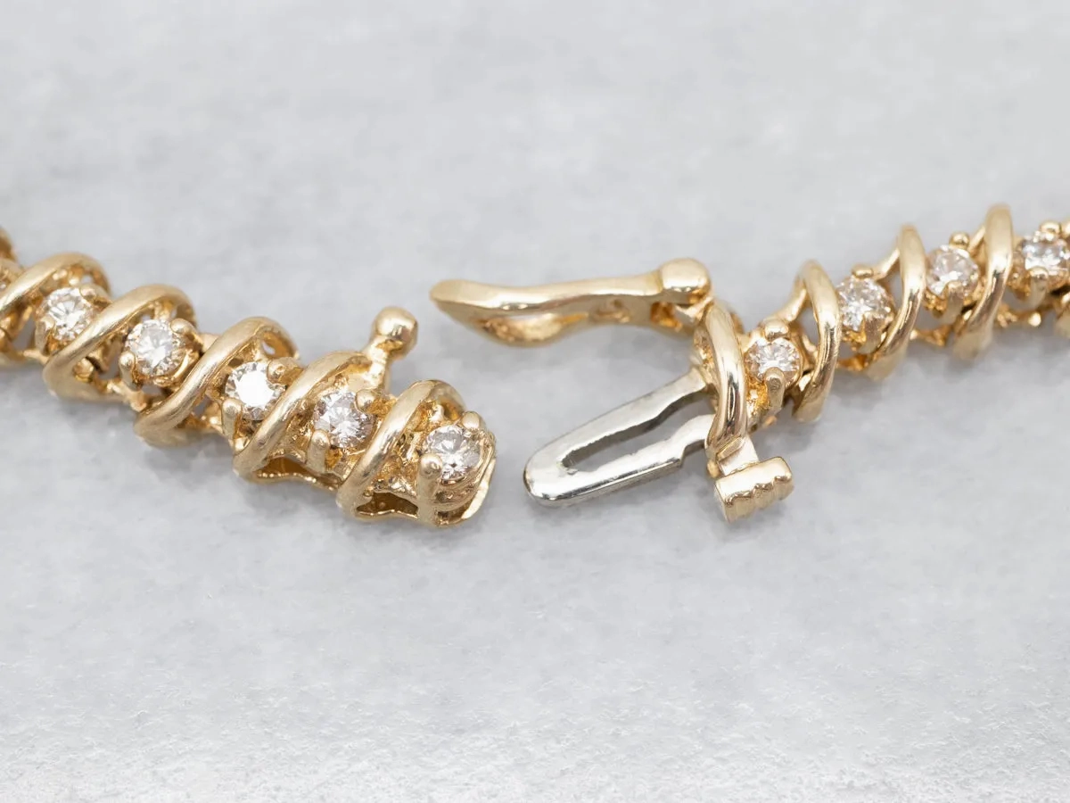 Classic Yellow Gold Diamond Tennis Bracelet