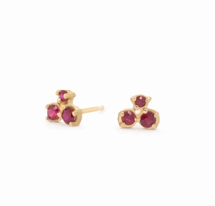 Cluster Trio Stud Earrings