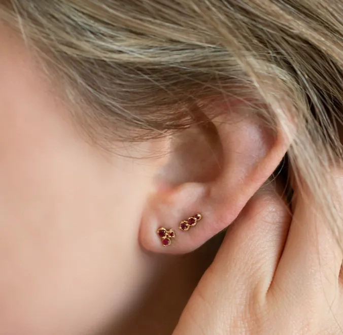 Cluster Trio Stud Earrings
